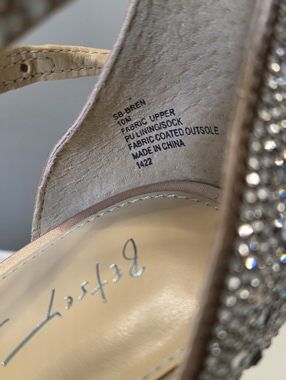 Betsy Johnson x David's Bridal Champagns Crystal Strappy Heels - Picture 8 of 10
